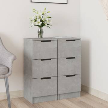 Sideboards 2 pcs Concrete Grey 30x30x70 cm Engineered Wood