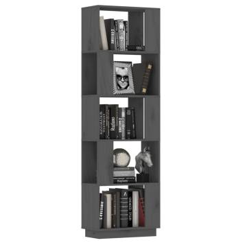 Book Cabinet/Room Divider Grey 51x25x163.5 cm Solid Wood Pine