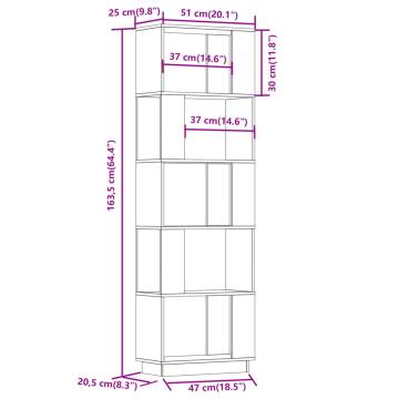 Book Cabinet/Room Divider Grey 51x25x163.5 cm Solid Wood Pine