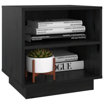 Bedside Cabinet Black 40x34x40 cm Solid Wood Pine