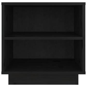 Bedside Cabinet Black 40x34x40 cm Solid Wood Pine