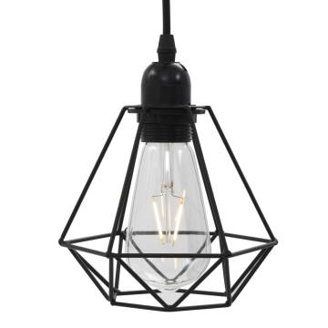 Ceiling Lamp with Diamond Design Black 3 x E27 Bulbs