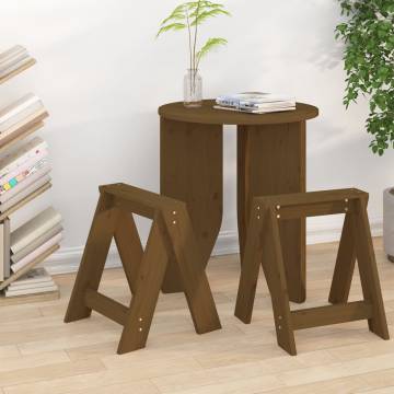 Stools 2 pcs Honey Brown 40x40x45 cm Solid Wood Pine