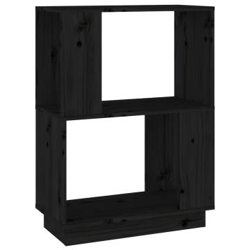 Book Cabinet/Room Divider Black 51x25x70 cm Solid Wood Pine