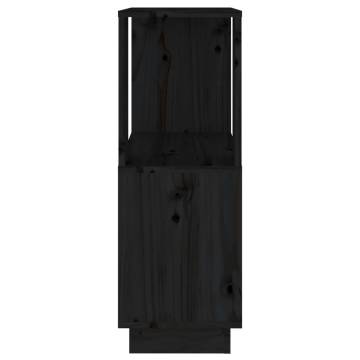 Book Cabinet/Room Divider Black 51x25x70 cm Solid Wood Pine