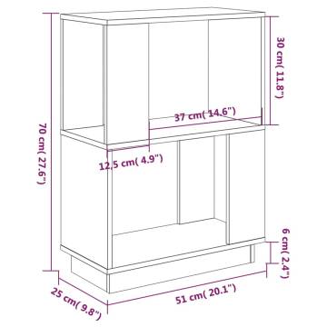 Book Cabinet/Room Divider Black 51x25x70 cm Solid Wood Pine