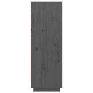 Highboard Grey 60x40x116.5 cm Solid Wood Pine