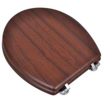 WC Toilet Seat MDF Lid Simple Design Brown