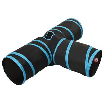 Cat Tunnel 3-way Black and Blue 90 cm Polyester