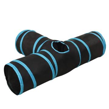 Cat Tunnel 3-way Black and Blue 90 cm Polyester