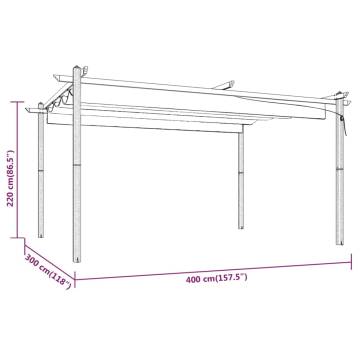 Garden Gazebo with Retractable Roof 4x3 m Taupe