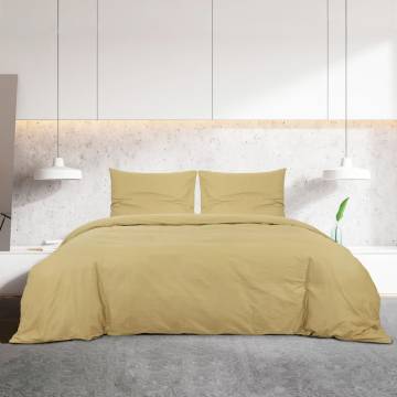 Duvet Cover Set Taupe 220x240 cm Cotton