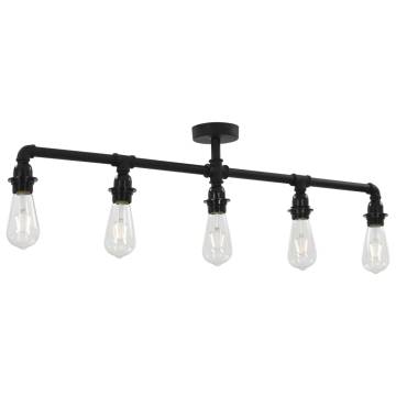 Ceiling Lamp Black 5 x E27 Bulbs