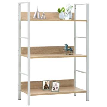 3-Layer Book Shelf Oak 60x27.6x90.5 cm Engineered Wood