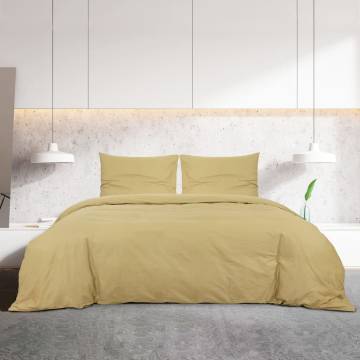 Duvet Cover Set Taupe 200x200 cm Cotton