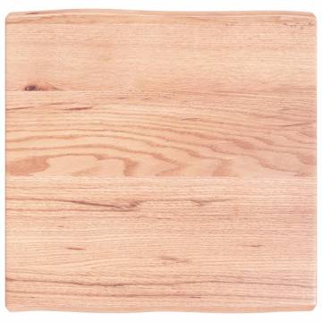 Table Top Light Brown 60x60x(2-6) cm Treated Solid Wood Live Edge