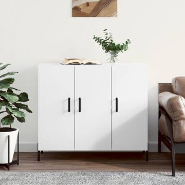 Sideboard White 90x34x80 cm Engineered Wood