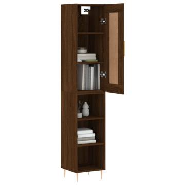 Highboard Brown Oak 34.5x34x180 cm Engineered Wood