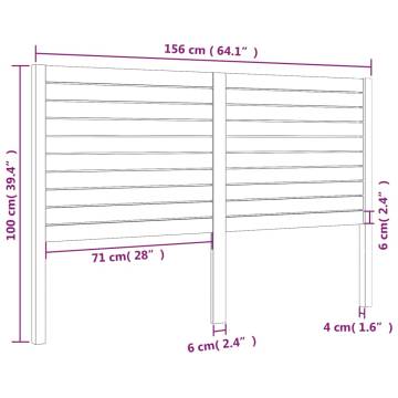 Bed Headboard 156x4x100 cm Solid Wood Pine