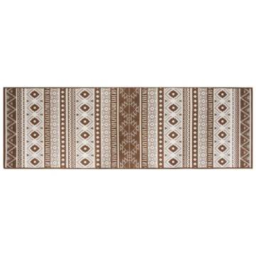 Outdoor Rug Brown and White 80x250 cm Reversible Design