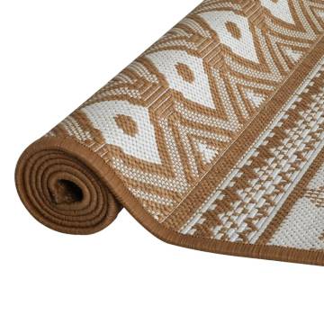 Outdoor Rug Brown and White 80x250 cm Reversible Design