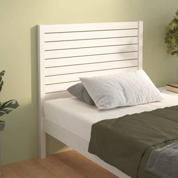 Bed Headboard White 106x4x100 cm Solid Wood Pine