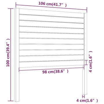 Bed Headboard White 106x4x100 cm Solid Wood Pine