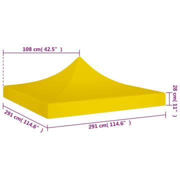 Party Tent Roof 3x3 m Yellow 270 g/m²