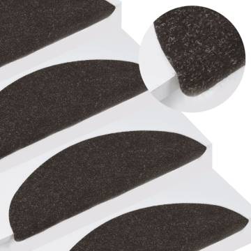 Stair Mats Self-adhesive 10 pcs Black 56x17x3 cm