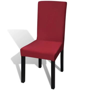 Straight Stretchable Chair Cover 4 pcs Bordeaux