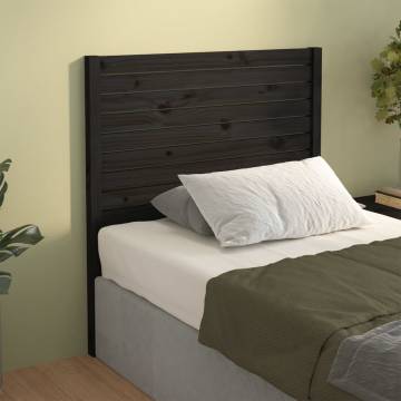 Bed Headboard Black 96x4x100 cm Solid Wood Pine