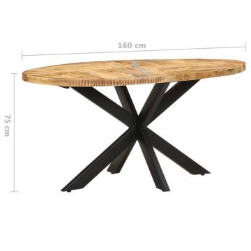 Dining Table 160x90x75 cm Rough Mango Wood