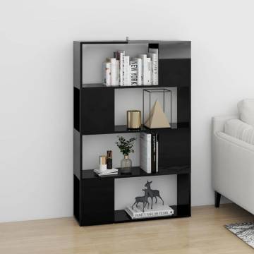 Book Cabinet Room Divider High Gloss Black 80x24x124.5 cm