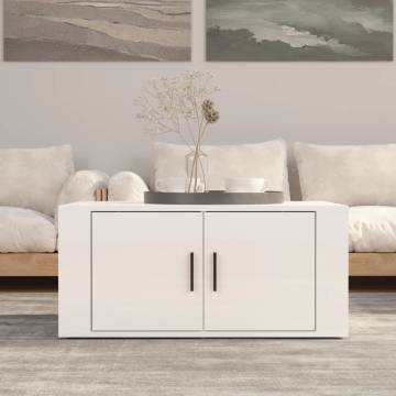 Coffee Table High Gloss White 80x50x36 cm Engineered Wood