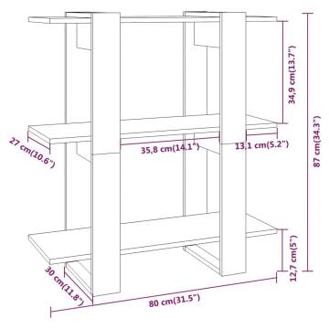 Book Cabinet/Room Divider Black 80x30x87 cm