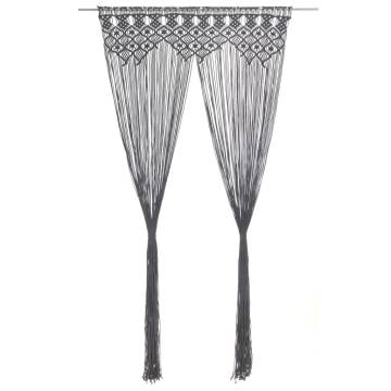 Macrame Curtain Anthracite 140x240 cm Cotton