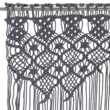 Macrame Curtain Anthracite 140x240 cm Cotton