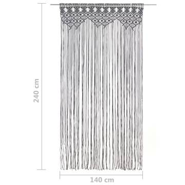 Macrame Curtain Anthracite 140x240 cm Cotton