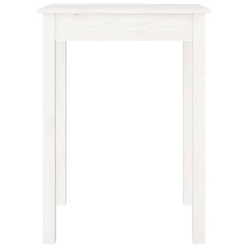 Dining Table White 55x55x75 cm Solid Wood Pine