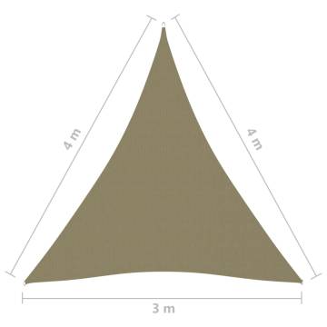 Sunshade Sail Oxford Fabric Triangular 3x4x4 m Beige