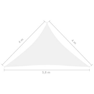 Sunshade Sail Oxford Fabric Triangular 4x4x5.8 m White