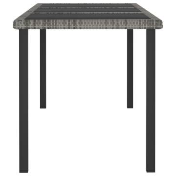 Garden Dining Table Grey 180x70x73 cm Poly Rattan