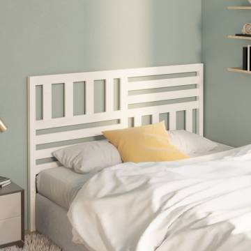 Bed Headboard White 146x4x100 cm Solid Wood Pine