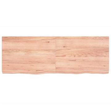 Table Top Light Brown 140x50x(2-6) cm Treated Solid Wood Oak