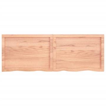 Table Top Light Brown 140x50x(2-6) cm Treated Solid Wood Oak