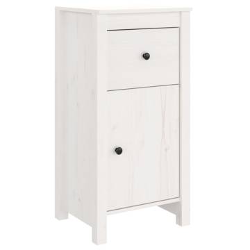 Sideboard White 40x35x80 cm Solid Wood Pine