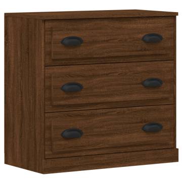 Sideboards 3 pcs Brown Oak Engineered Wood