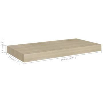 Floating Wall Shelf Oak 50x23x3.8 cm MDF