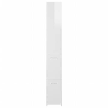 Bathroom Cabinet High Gloss White 25x26.5x170 cm Engineered Wood