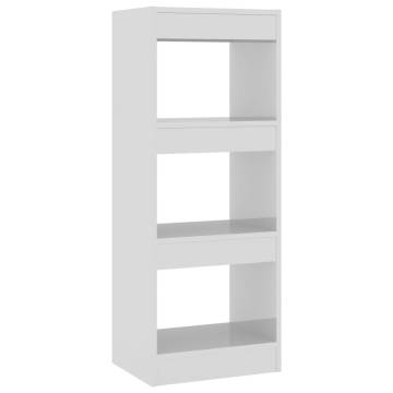 Book Cabinet/Room Divider High Gloss White 40x30x103 cm Engineered Wood